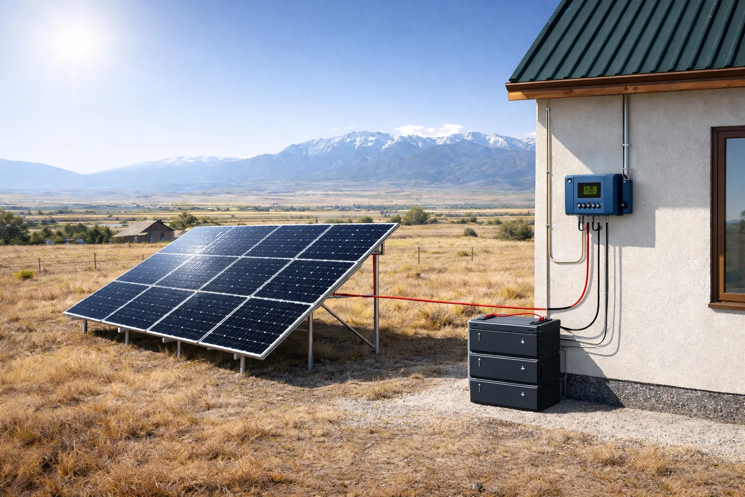 солнечная панель 24В подключение к аккумулятору 24В схема системы